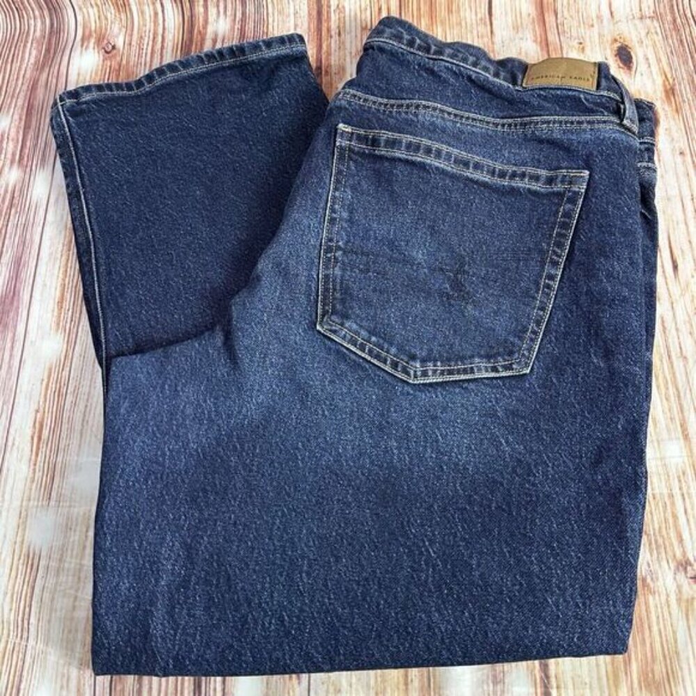 American Eagle SUPER HIGH RISE ANKLE STRAIGHT Sz 12 Short Jeans Denim Pant 33x25 - Picture 12 of 12